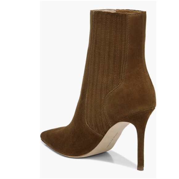 NWOT Veronica Beard Lisa Stiletto-Heel Booties Chestnut 8.5 - Picture 2 of 12